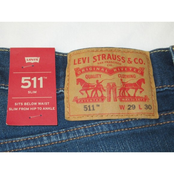 NWT Mens Levis 511 Slim Torrey Pine Stretch Denim 045111933 Blue Jeans 29/30 - Picture 6 of 8